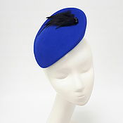 Аксессуары handmade. Livemaster - original item Nataly evening hat with feathers. color cornflower. Handmade.