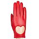 Size 7.5. Car gloves made of red leather with decor.cutout, Vintage gloves, Nelidovo,  Фото №1