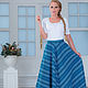 Warm skirt with pockets 'herringbone' blue, Skirts, St. Petersburg,  Фото №1