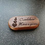 Сувениры и подарки handmade. Livemaster - original item Wooden flash drive with engraving without box, gift made of wood. Handmade.