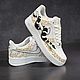 Заказать Кроссовки белые Nike Air Force 1 унисекс, кастом, ручная роспись, змея. Olgavolgoart. Роспись одежды и обуви. Кастом. Ярмарка Мастеров. . Кроссовки Фото №3