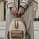 Заказать Кожаный женский рюкзак Gordeous бежевый+молочный. AUGUST BAGS. Ярмарка Мастеров. . Рюкзаки Фото №3