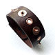 Men's Bracelet genuine leather with grommets. Hard bracelet. Brave. Online shopping on My Livemaster.  Фото №2