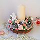 Home decorations: Christmas candle holder in the style of shabby chic. New Year\\\\\\\'s compositions. anna_rzn_floristika. Online shopping on My Livemaster.  Фото №2