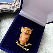 Винтаж handmade. Livemaster - original item Owl brooch delicate enamel. Handmade.
