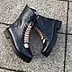 Shoes: Bandolier ' dark blue/pink black tread sole». Boots. Hitarov (Hitarov). My Livemaster. Фото №4