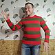 Sweater Freddy Krueger. Mens sweaters. Knitted Things For All (matronka). My Livemaster. Фото №4