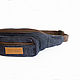 Order Bag on the belt of hemp, blue. Hemp bags and yarn | Alyona Larina (hempforlife). Livemaster. . Waist Bag Фото №3