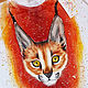Sweatshirt with hand-painted Caracal. Jumpers. Kozachenko_Hand painted clotthing. Online shopping on My Livemaster.  Фото №2
