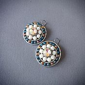 Украшения handmade. Livemaster - original item Round earrings with glass and rhinestones. Handmade.