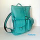 Leather backpack ' Turquoise'. Backpacks. Sergei. My Livemaster. Фото №6