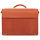 Leather briefcase 'Miron' (red). Brief case. Russian leather Guild. My Livemaster. Фото №4