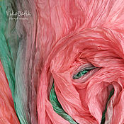 Shawls: Batik Handkerchief Maple Leaf Silk 100% Painted