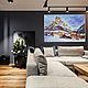 Modern interior texture painting Ski resort in Alta. Pictures. Malenkie radosti (bronven). Интернет-магазин Ярмарка Мастеров.  Фото №2