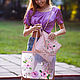 Shopping bag with embroidery. Double shopper bag 'Blooming Garden', Shopper, Gus-Khrustalny,  Фото №1