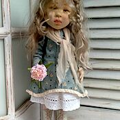 Текстильная интерьерная кукла Зося с мишкой
