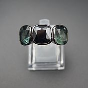Украшения handmade. Livemaster - original item Ring made of blackened silver with quartz and onyx. Handmade.