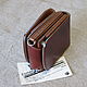 Compact wallet S-Fold Brown-cardholder. Purse on the belt, Wallets, Abrau-Durso,  Фото №1