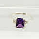 Кольцо серебро 925 природный аметист муассаниты 1,45 кт. Кольца. Владимир Моторин. Интернет-магазин Ярмарка Мастеров.  Фото №2