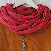 Аксессуары handmade. Livemaster - original item Cotton scarf-scarf of burgundy color. Handmade.