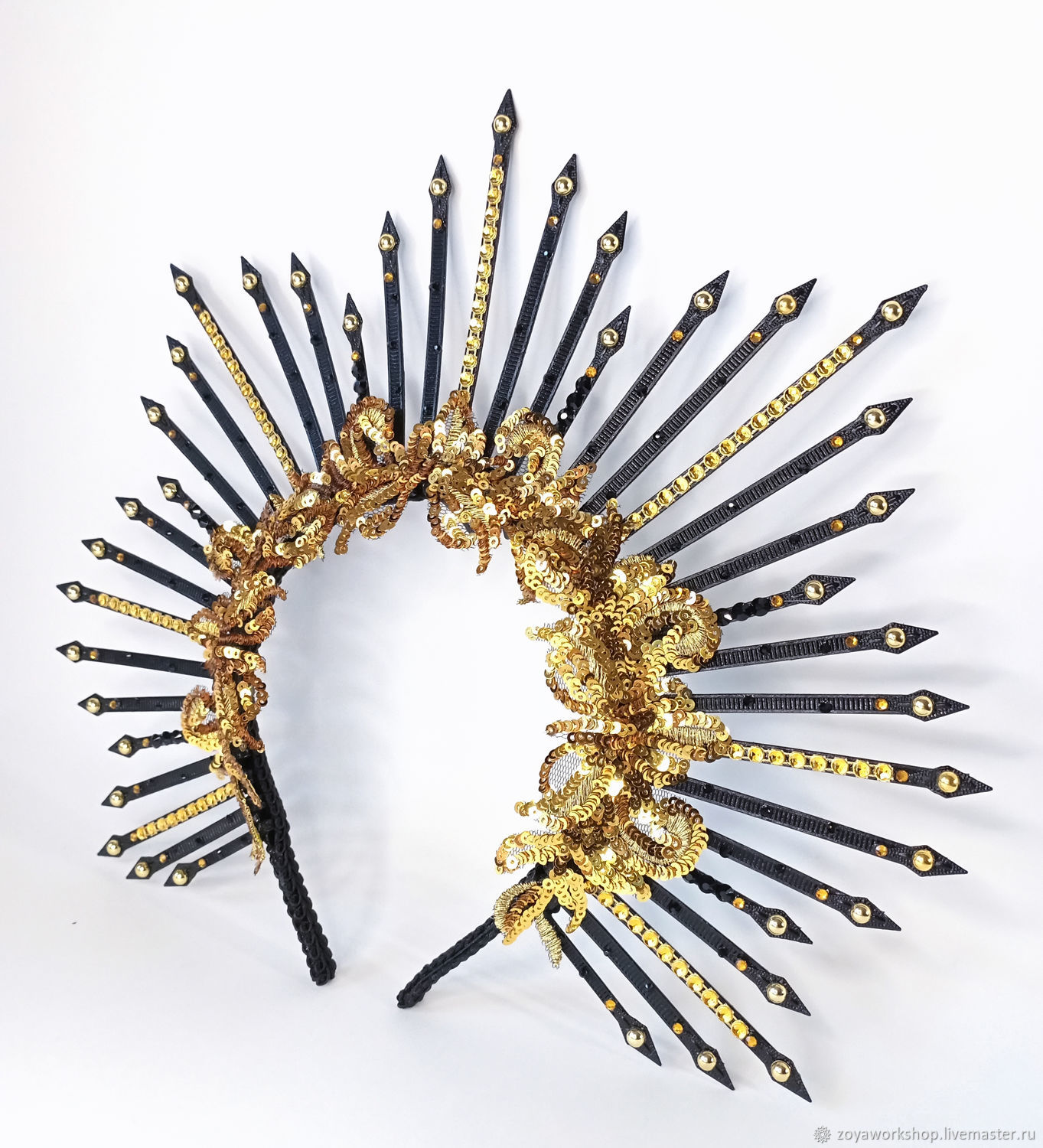 Корона с лучами черно золотая Карнавальный головной убор в интернет-магазине Ярмарка Мастеров по цене 2000 ₽ – QN7EORU | Карнавальные головные уборы, Ростов-на-Дону - доставка по России