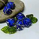 Бусины розочки лэмпворк " Синяя птица " Стекло lampwork. Бусины. Оксана Искуснова украшения лэмпворк (SOVARTstudio). Ярмарка Мастеров.  Фото №4