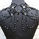 Order Shoulder Beaded large sexy black necklace Bridal lace shoulder cape. Beaded jewelry by Mariya Klishina. Livemaster. . Necklace Фото №3