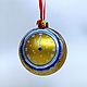 The ball on the Christmas tree Clock is golden, Christmas decorations, St. Petersburg,  Фото №1
