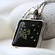 Black square pendant made of epoxy resin with these herbs, Pendant, Samara,  Фото №1