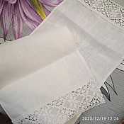 Русский стиль handmade. Livemaster - original item Towel - towel of white color made of Kostroma linen. Handmade.