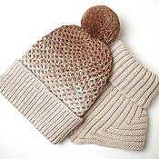 Аксессуары handmade. Livemaster - original item kit: Merino hat and shirt front. Handmade.
