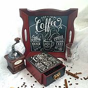 Для дома и интерьера handmade. Livemaster - original item Coffee tray and coffee box. Handmade.