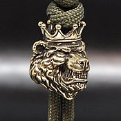 Материалы для творчества handmade. Livemaster - original item Grizzly bead for lanyard, pendant, paracord, keychain. Handmade.