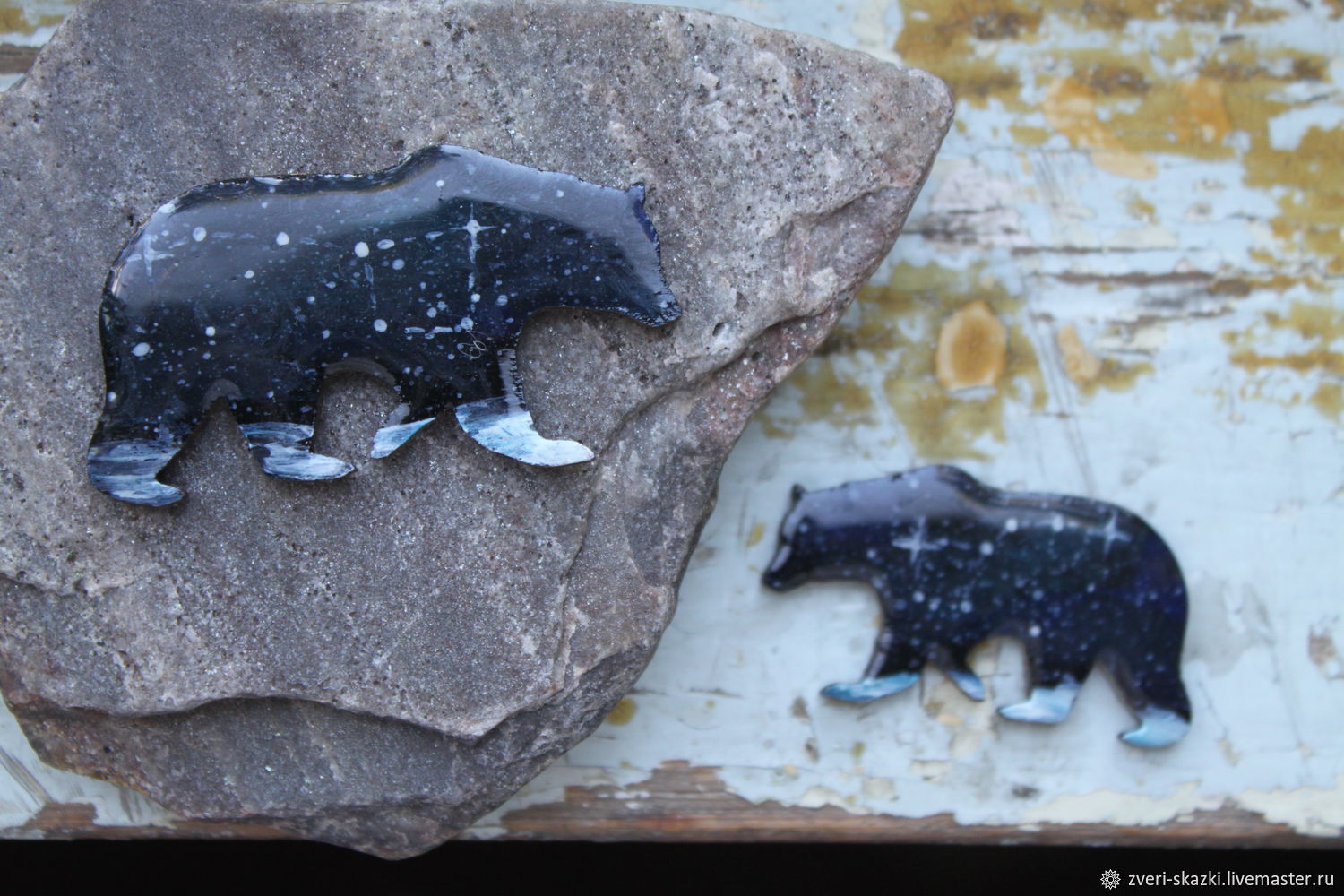 Парные деревянные броши "Большая и малая медведицы" Сайт