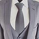Stylish classic light gray tie, Ties, Moscow,  Фото №1