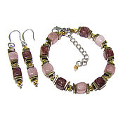 Украшения handmade. Livemaster - original item Bracelet made of square beads, stones 