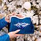 Синий бархатный саквояж на фермуаре с вышивкой. Саквояж. Вышитые сумки и украшения | Milina Juravleva. Ярмарка Мастеров.  Фото №5