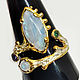 Кольцо из серебра 925 с лунным камнем изумрудом и танзанитом. Кольца. Silverjewels. Интернет-магазин Ярмарка Мастеров.  Фото №2
