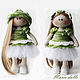 Doll knitted, handmade, interior doll in green, Dolls, Nizhnij Tagil,  Фото №1