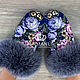Pavlovo Posad mittens with natural fur. Mittens. Olga Lavrenteva. Online shopping on My Livemaster.  Фото №2