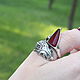 Dragon Ring with garnet made of 925 HB0088 silver, Rings, Yerevan,  Фото №1