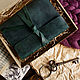 Кожаный женский блокнот ручной работы А5 -MYSTERY- зеленого цвета, Блокноты, Тула,  Фото №1