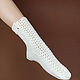 Order Knitted fishnet socks Cozy White socks. Space Cat Knitting. Livemaster. . Socks Фото №3