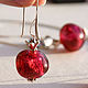 "Pomegranate" - lampwork glass pendant, earrings. Jewelry Sets. BeautyGlassByKate(Lampwork) (beauty-glass). My Livemaster. Фото №5