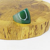 Украшения handmade. Livemaster - original item 16.5 Green Knight Ring (Chalcedony). Handmade.