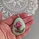 Цветок розовой магнолии на амазоните - Кулон, живопись маслом. Кулон. bijoux_de_Mari. Интернет-магазин Ярмарка Мастеров.  Фото №2