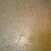Textured plaster with stone effect and ornament, decor, painting walls