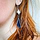 Заказать Серьги "Осколки" с синим витражным стеклом. RUM JEWELRY - чудные украшения. Ярмарка Мастеров. . Серьги классические Фото №3