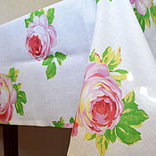 Для дома и интерьера handmade. Livemaster - original item Linen tablecloth Roses. Handmade.