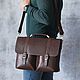 Men's leather messenger bag 'Vincent' (Tobacco), Brief case, Yaroslavl,  Фото №1